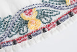 MQTIME  -  European And American Style Autumn New Women Clothing V-neck Loose Retro Heavy Embroidery Bat Shirt Top Skirt Street Style Suit