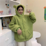 MQTIME  -  Autumn Winter Women Hoodies Solid Color Thicken Warm Jackets Casual Hooded Coats Zipper Sweatershirt Female Lamb Wool Outerwear