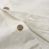  MQTIME  -  Boys Cotton And Linen Short-Sleeved White Shirt Summer New Children's Casual Loose Single-Breasted Linen Shirts Kids Tops TZ437