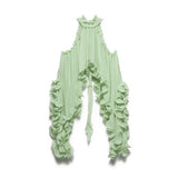 MQTIME  -  Fashion Summer Bohemian Beach Outfit Casual O Neck Sleeveless Top+Skirt Holiday Suit Chiffon Ruffle Irregular Women 2 Piece Set