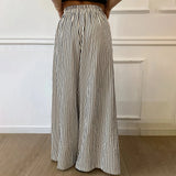 MQTIME  -  Women s Boho Chic Floral Print Wide Leg Palazzo Pants High Waist Loose Fit Trousers with Pockets and Belt Detail
