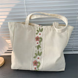 MQTIME  -  Stylish Women s Oversized Shoulder Bag with Elegant Embroidery Detail Perfect for Work Travel and Shopping Excursions