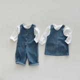  MQTIME  -  Autumn New Baby Sleeveless Denim Romper Kids Jumpsuit For Boys Girls Overalls Infant Denim Pants Toddler Clothes