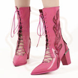 MQTIME  -  New Arrival Womens Shoes Fashion Pointed Head High Heel Boots for Woman Exquisite Motorcycle Boots Designer Shoes Botas De Mujer