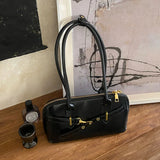 MQTIME  -  Retro Handheld Commuter Bag Women's Large-capacity Bowling Bag Autumn Zipper Underarm Bag Double Strap Shoulder Bag
