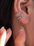 Mqtime Trendy Vintage Hollow Heart Earrings for Women Luxury High-end S925 Silver Needle Studs Sweet Elegant Jewelry Gifts