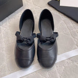 MQTIME  -  New Bow Ballet Flats French Retro Mary Jane Shoes Women Round Toe Hollow Out Flat Shoes