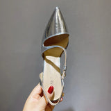 MQTIME  -  summer new product pointed hollow back empty white patent leather fine heel shallow mouth high heels wedding shoes
