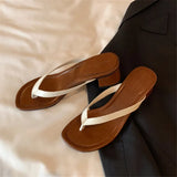 MQTIME  -  Summers Rome Women Slippers Fashion Elegant Clip Toe High Heel Slides Shoes Ladies Casaul Outdoor Beach Sandalias