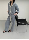 MQTIME  -  Women's Flannel Pajama Set - Oversized and Slim-Fitting Cozy and Warm for Fall/Winter with Color-Blocking Plaid Lapels
