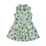 MQTIME  -  Girls Sleeveless A-line Dress with Turn Down Collar and Zip Up Closure featuring Fun Golf Print Design for Summer