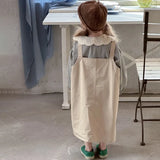 MQTIME  -  Girls' Classic Gingham Blouse and Strappy Suspender Skirt Set Baby's Toddler Kid Children Vintage Plaid Lace Lapel Collar Shirt