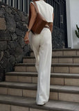 MQTIME  -  Autum Women's European And American Style Flip-up Short Vest Casual Pants Street Style Fashionable Elegant Suit