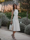 MQTIME  -  Summer New Fashion Belted Patchwork Dress Women O-Neck Sleeveless Long Dresses Female Elegant Solid Vacation Beach Vestidos