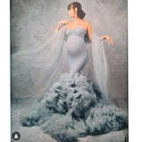 MQTIME  -  Mermaid Maternity Robes for Photo Shoot Off Shoulder Sweetheart Foto Gowns Sexy Spandex Baby Shower Dresses