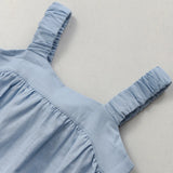 MQTIME  -  Girls Cotton And Linen Sleeveless Straps Dress Summer New Ruffled Hem Casual Vacation Backless Linen Dresses