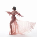 MQTIME  -  Dreamlike Pink Pleated Maternity Dresses Photoshoot Hot Sale Pleated Organza Maternity Dress Pregnancy Baby Shower Dress Custom