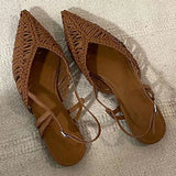 MQTIME  -  New Pointed Roman Sandals Women's Summer Flat Bottom Hollow Word with Bag Head Cool Slippers