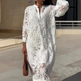  MQTIME  -  European and American cross-border new Amazon independent station casual loose lace V-neck dress cw21379