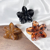 MQTIME  -  3pcs/set Fashion Gradient Flower Shark Claw Elegant Acrylic Large Hair Clip Crab For Women Ponytail Hair Accessories Beach Clamp