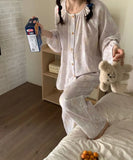 MQTIME  -  Spring Sweet Long Sve Children's Clothing Thin Air Conditioning Suit Home Clothes Set for Mother And Daughter Girls