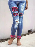 MQTIME  -  New Fashionable Boutique Women's Stretch Small Foot Women Jeans Ripped Holes Cut Washed Jeans Slim Leisure Women Jeans