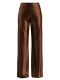 MQTIME  -  High Waist Silk Satin Wide Leg Pants Straight Cut Women's Premium Quality Trousers Drapey Elegant Fashionable Spring