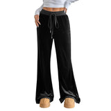 MQTIME  -  Solid Color Casual Baggy Flared Pants For Woman 2025 Autumn Y2k Women's Wide Pants Trousers Female Clothing