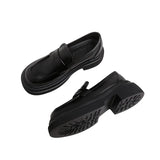  MQTIME  -  Leather shoes Spring and Autumn British style retro polished color thick sole lazy loafers women's shoes