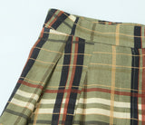 MQTIME  -  Vintage Green Plaid Long Straight Loose Pants For Women Causal High Waist Trousers Autumn New Women Pants Streetwear