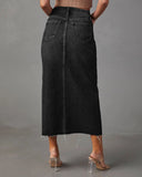 MQTIME  -  Slim Fit Midi Denim Skirts High Waist Sexy Split Denim Bottoms Women's Autumn Cotton Plain Skirts Retro Style Skirt