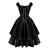 MQTIME  -  Women Vintage Slim Bandage Gothic Lolita Dress Fashion Classic Black Layered Lace Up Goth Punk Lolita Cosplay Princess Dress