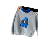  MQTIME  -  Toddler Boys Sweatshirt Cartoon Printed Thicken Warm Kids Baby Boys Hoodies Winter Versatile Casual Infant Boys Pullovers