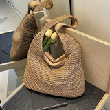 MQTIME  -  Weave Tote Bag Large Capacity Summer Beach Straw Handbag and Purse Female Bohemian Shoulder Bag for Women Ladies Travel Bag
