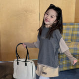 MQTIME  -  Spring New Children Long Sleeve T Shirts Fashion Girls False Two Piece T Shirts Kids Casual Tops Baby Boy Cotton Tees