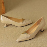 MQTIME  -  New Women Shoes Luxury Genuine Leather Pointed Tip High Heels for Woman Fashion Classic Casual Shoe Designer Shoes Zapatos Mujer