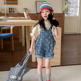  MQTIME  -  New Summer Toddlers Kids Denim Jumpsuits Polka Dot Printed Children Shorts Baby Girls Suspenders Overalls