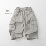 MQTIME  -  Spring New Children Casual Pants Girls Vintage Cargo Pants Solid Baby Boy Harem Pants Kids Trousers Infant Clothes