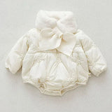 MQTIME  -  New Winter Toddler Baby Girl Thicken Warm Romper Long Sleeved Hooded Print Baby Jumpsuit Children Thicken Warm Clothes