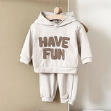 MQTIME  -   New Spring Baby Clothes Set Cute Letter Thin Style Kids Hoodie Suit Infant Girls Loose Leisure Outwear 2PCS