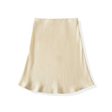 MQTIME  -  5 Colors Summer Elastic High Waist Bright Satin Skirt Women Feels Smooth A-line Short Skirts Femme Bottom Army Green Black Brown