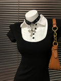 MQTIME  -  Harajuku 90s Aesthetic Sexy Dress Female New Sweet Y2k Slim Gothic Outfits Women Punk Fake Two Piece Vintage Short Sleeve Dress