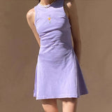 MQTIME  -  Vintage Wen American European Spicy Sister Purple Body-Shaping Age-Reducing Versatile Casual Vest Waist-Cinching Dress Women