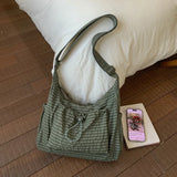 MQTIME  -  Korean Version Niche Large Capacity Lightweight New Solid Color Nylon Casual Solid Color Crossbody Bag
