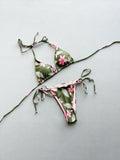 MQTIME  -  Biquini Bathing Suit Swimming Suit Beachwear Bikinis Sexy Women Swimsuit Swimwear Female Floral Thong Bikini Set