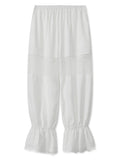  MQTIME  -  Womens Lace Patchwork Bloomers Casual Fit Stylish Low Rise Loose Flare Long Pants Lounge Trousers