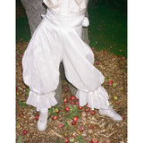 MQTIME  -  Women Y2k Vintage Ruffle Hem Lantern Long Pants Loose Solid Big Bow Tied Back High Waist Bloomers for Daily Party