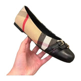 MQTIME  -  New Korean Style Women Ballet Flat Shoes Fashion Casual Double Buckle Comfort Low Heel Rubber Sole Daily Party Ladies Footwear