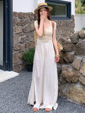 MQTIME  -  Elegant Wide Leg Pants Women High Waisted Side Split Floor Length Trousers Vintage Summer Casual Fashion Baggy Pants New