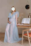 MQTIME  -  Maternity Photography Tulle Dress Pregnancy Soft Mesh Skirt Sexy Pajamas Perspective Clothes Studio Photo Shoot Props